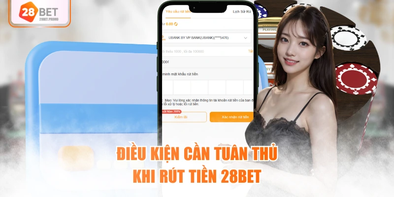 Điều kiện cần tuân thủ khi rút tiền 28BET